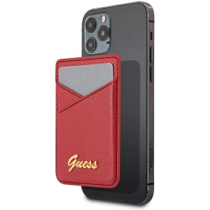 Hurtownia GSM - Kapsa na karty Guess Wallet Card Slot GUWMSSASLRE MagSafe Saffiano červená/red - GUE1085RED - {ean13} - Hurt