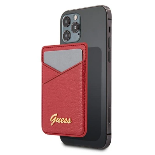 Kieszeń na karty Guess Wallet Card Slot GUWMSSASLRE MagSafe Saffiano czerwony/red