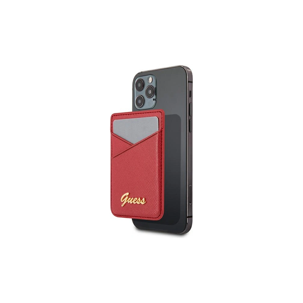 Hurtownia GSM - Kieszeń na karty Guess Wallet Card Slot GUWMSSASLRE MagSafe Saffiano czerwony/red - GUE1085RED - {ean13} - Hurt