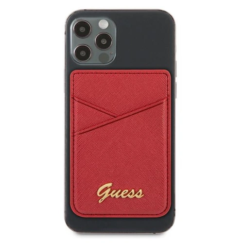 Kieszeń na karty Guess Wallet Card Slot GUWMSSASLRE MagSafe Saffiano czerwony/red