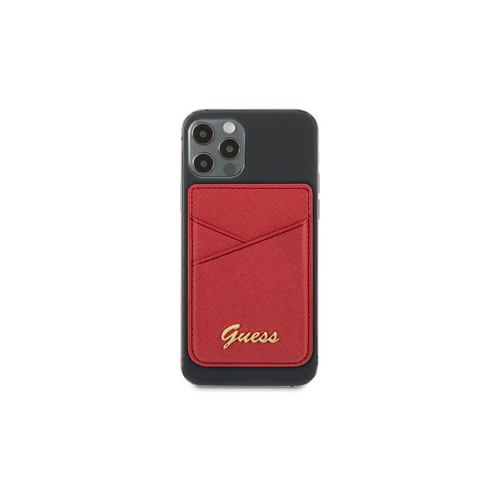 Hurtownia GSM - Kieszeń na karty Guess Wallet Card Slot GUWMSSASLRE MagSafe Saffiano czerwony/red - GUE1085RED - {ean13} - Hurt