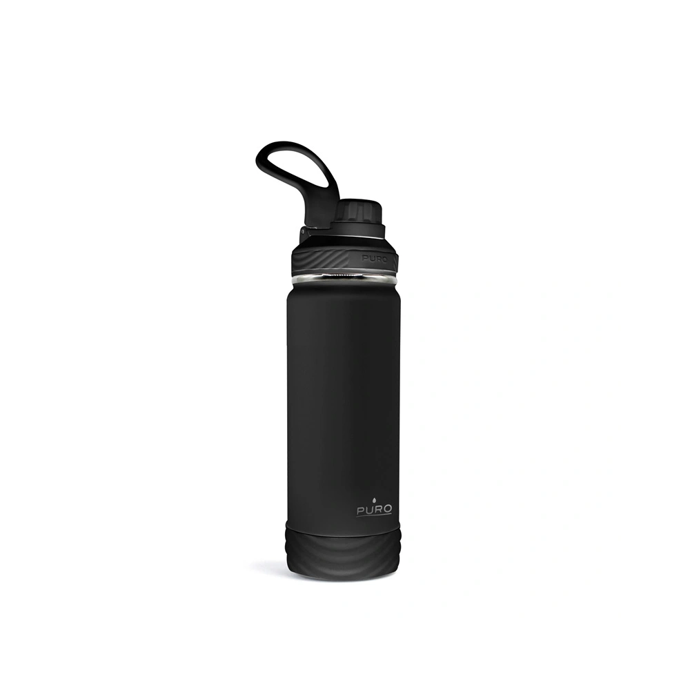 Hurtownia GSM - Butelka termiczna ze stali nierdzewnej PURO Outdoor 500 ml (Black) - PUR437BLK - {ean13} - Hurt