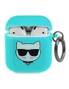Etui Karl Lagerfeld KLA2UCHFL Apple AirPods cover niebieski/blue Choupette