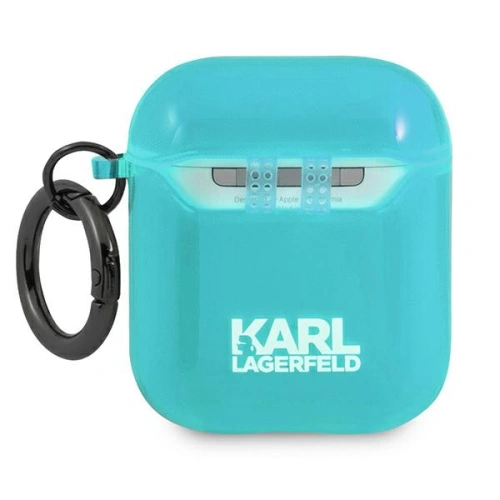 Etui Karl Lagerfeld KLA2UCHFL Apple AirPods cover niebieski/blue Choupette