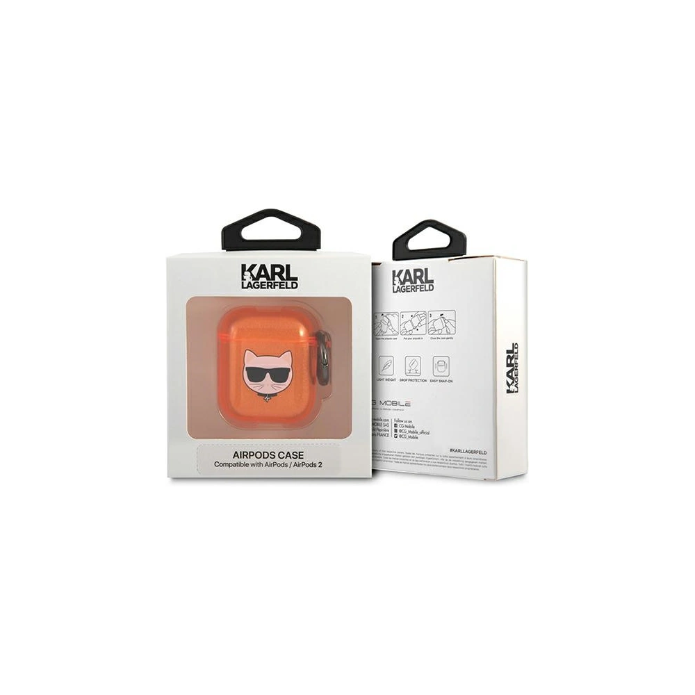 Hurtownia GSM - Etui Karl Lagerfeld KLA2UCHFO Apple AirPods cover pomarańczowy/orange Choupette - KLD563ORG - {ean13} - Hurt