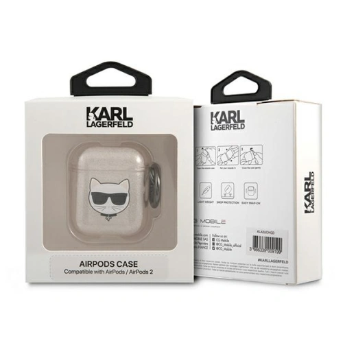 Etui Karl Lagerfeld KLA2UCHGD Apple AirPods cover złoty/gold Glitter Choupette