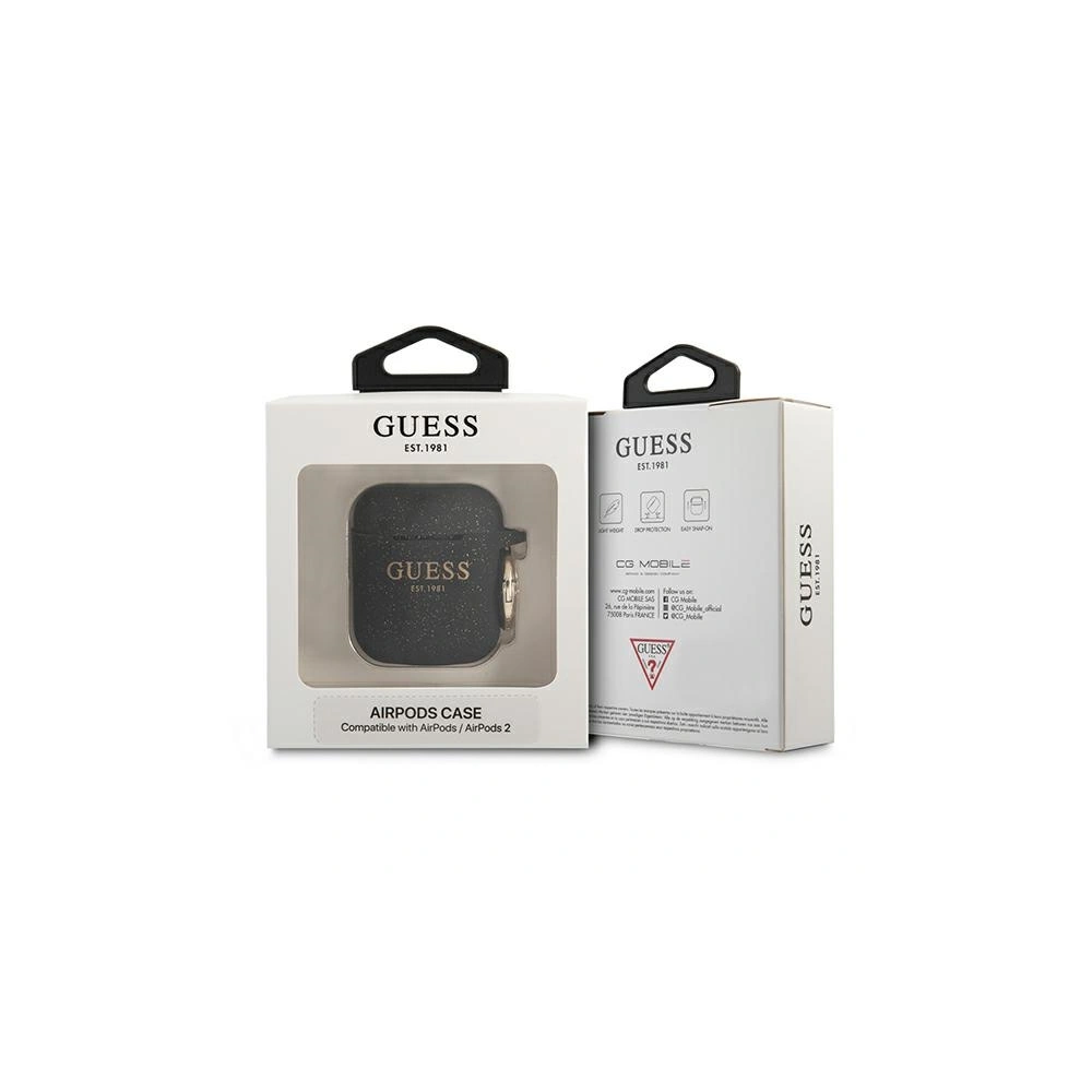 Hurtownia GSM - Etui Guess GUA2SGGEK Apple AirPods cover czarny/black Silicone Glitter - GUE1087BLK - {ean13} - Hurt