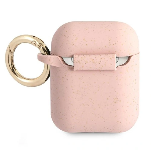 Etui Guess GUA2SGGEP Apple AirPods cover różowy/pink Silicone Glitter