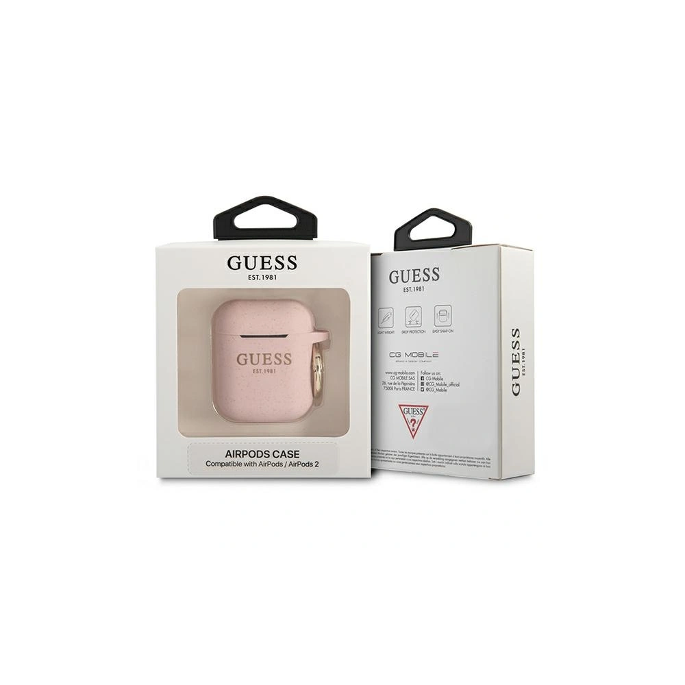 Hurtownia GSM - Etui Guess GUA2SGGEP Apple AirPods cover różowy/pink Silicone Glitter - GUE1088PNK - {ean13} - Hurt