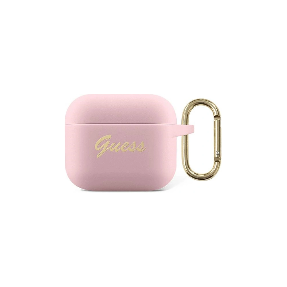 Hurtownia GSM - Etui Guess GUA2SSSI Apple AirPods obal růžový/pink silikonový vintage script - GUE1090PNK - {ean13} - Hurt