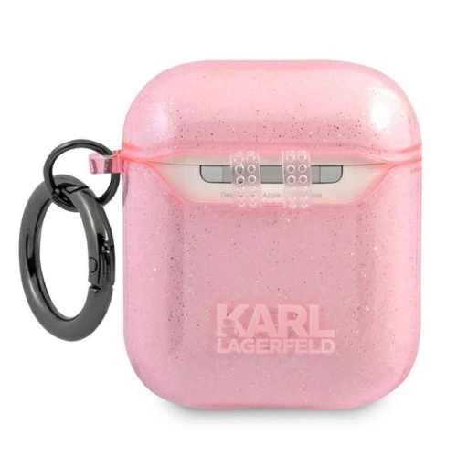 Etui Karl Lagerfeld KLA2UCHGP Apple AirPods cover różowy/pink Glitter Choupette