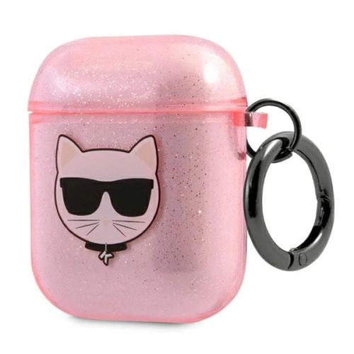 Etui Karl Lagerfeld KLA2UCHGP Apple AirPods cover różowy/pink Glitter Choupette