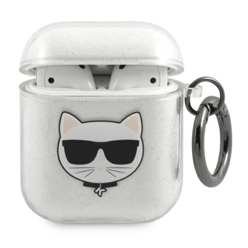 Etui Karl Lagerfeld KLA2UCHGS Apple AirPods cover srebrny/silver Glitter Choupette