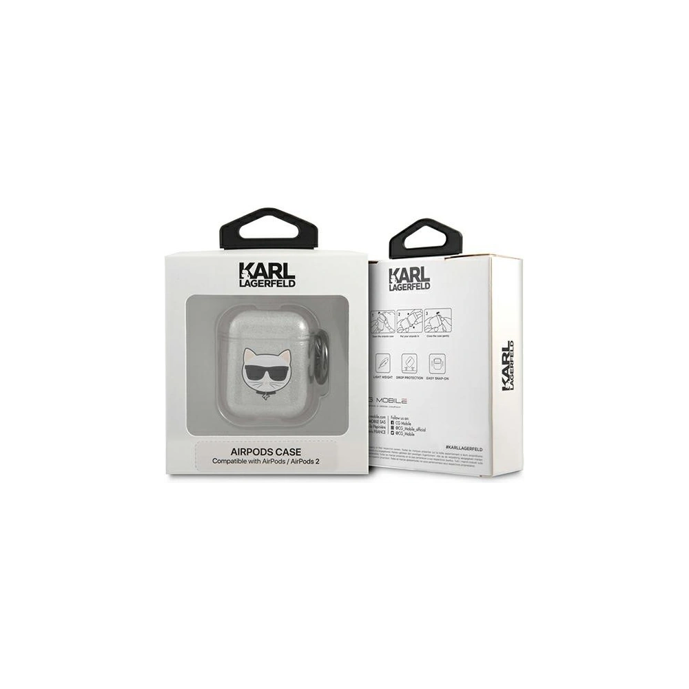 Hurtownia GSM - Etui Karl Lagerfeld KLA2UCHGS Apple AirPods cover srebrny/silver Glitter Choupette - KLD569SLV - {ean13} - Hurt
