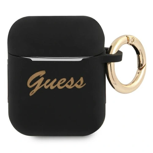 Etui Guess GUA2SSSK Apple AirPods cover czarny/black Silicone Vintage Script