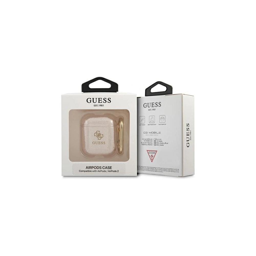 Hurtownia GSM - Etui Guess GUA2UCG4GD Apple AirPods cover złoty/gold Glitter Collection - GUE1094GLD - {ean13} - Hurt