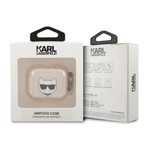 Etui Karl Lagerfeld KLA3UCHGD Apple AirPods 3 cover złoty/gold Glitter Choupette