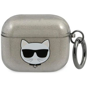 Karl Lagerfeld KLA3UCHGK Apple AirPods 3 cover black Glitter Choupette