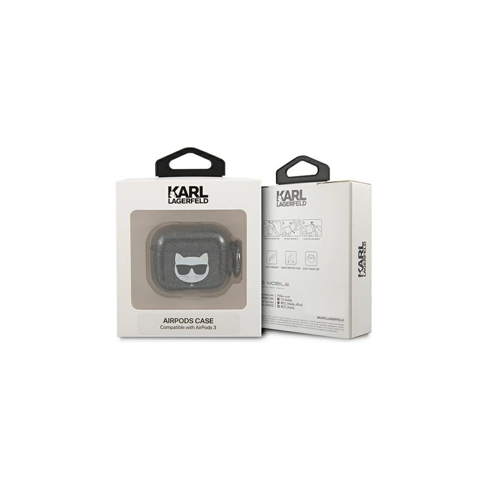 Wholesale Karl Lagerfeld KLA3UCHGK Apple AirPods 3 cover black Glitter Choupette - KLD575BLK - {ean13} - Hurt