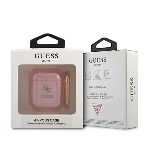 Etui Guess GUA2UCG4GP Apple AirPods cover różowy/pink Glitter Collection