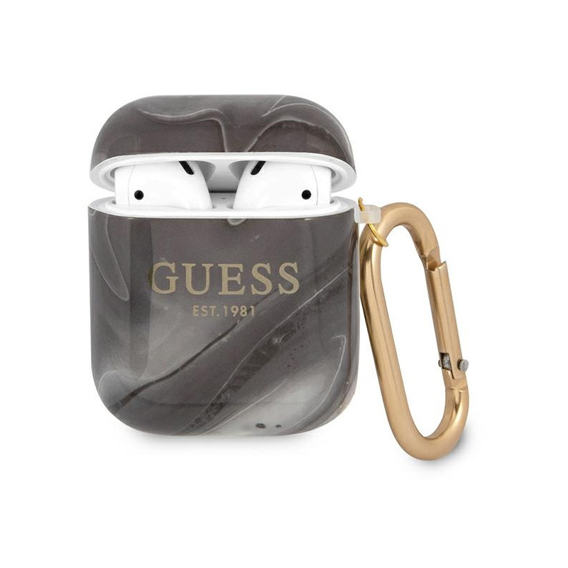 Hurtownia Guess - 3666339010140 - GUE1098BLK - Etui Guess GUA2UNMK Apple AirPods cover czarny/black Marble Collection - B2B homescreen