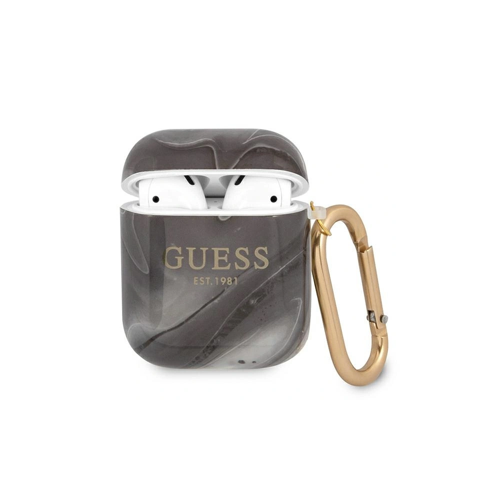 Hurtownia GSM - Etui Guess GUA2UNMK Apple AirPods cover czarny/black Marble Collection - GUE1098BLK - {ean13} - Hurt