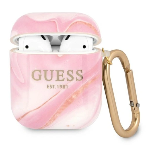 Etui Guess GUA2UNMP Apple AirPods cover różowy/pink Marble Collection