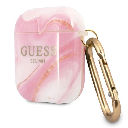 Etui Guess GUA2UNMP Apple AirPods cover różowy/pink Marble Collection