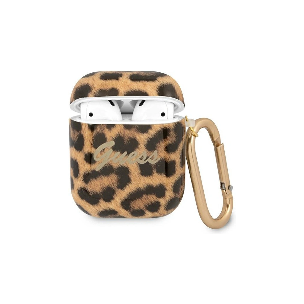Hurtownia GSM - Etui Guess GUA2USLEO Apple AirPods kryt zlatý/zlatá Leopard Collection - GUE1100GLD - {ean13} - Hurt