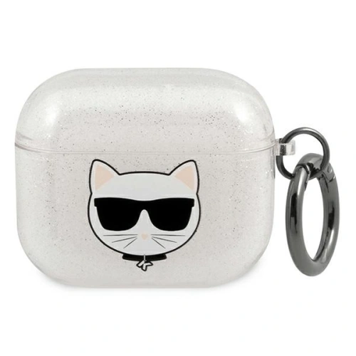 Etui Karl Lagerfeld KLA3UCHGS Apple AirPods 3 cover srebrny/silver Glitter Choupette
