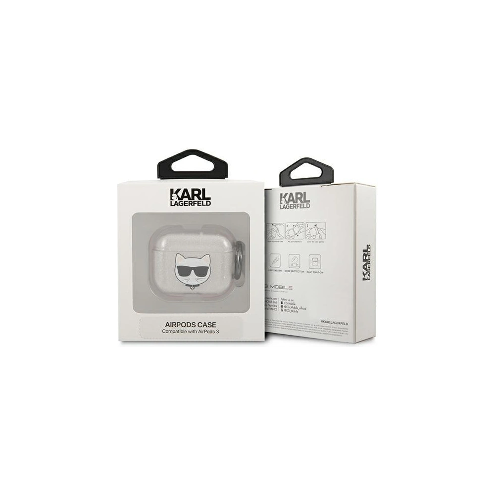 Wholesale Karl Lagerfeld KLA3UCHGS Apple AirPods 3 cover silver Glitter Choupette - KLD577SLV - {ean13} - Hurt