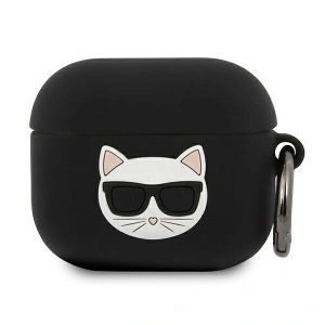 Karl Lagerfeld KLACA3SILCHBK Apple AirPods 3 cover black Silicone Choupette