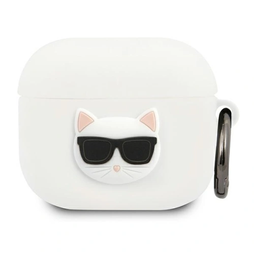 Etui Karl Lagerfeld KLACA3SILCHWH Apple AirPods 3 cover biały/white Silicone Choupette