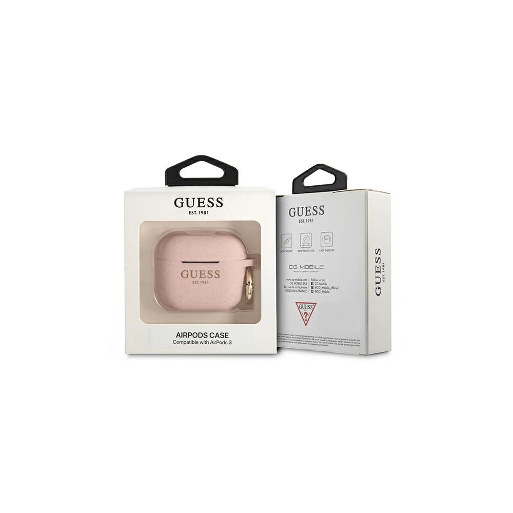 Hurtownia GSM - Etui Guess GUA3SGGEP Apple AirPods 3 cover różowy/pink Silicone Glitter - GUE1103PNK - {ean13} - Hurt
