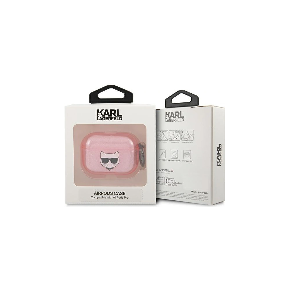 Hurtownia GSM - Etui Karl Lagerfeld KLAPUCHGP Apple AirPods Pro kryt růžový/pink Glitter Choupette - KLD587PNK - {ean13} - Hurt