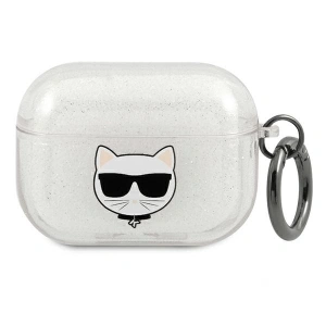 Etui Karl Lagerfeld KLAPUCHGS Apple AirPods Pro cover srebrny/silver Glitter Choupette