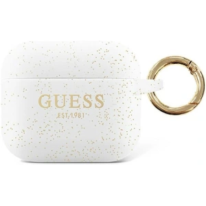 Etui Guess GUAPSGGEH Apple AirPods Pro cover biały/white Silicone Glitter