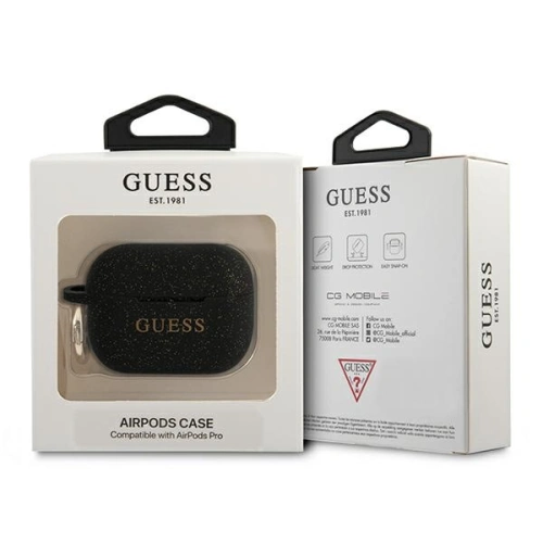 Etui Guess GUAPSGGEK Apple AirPods Pro cover czarny/black Silicone Glitter
