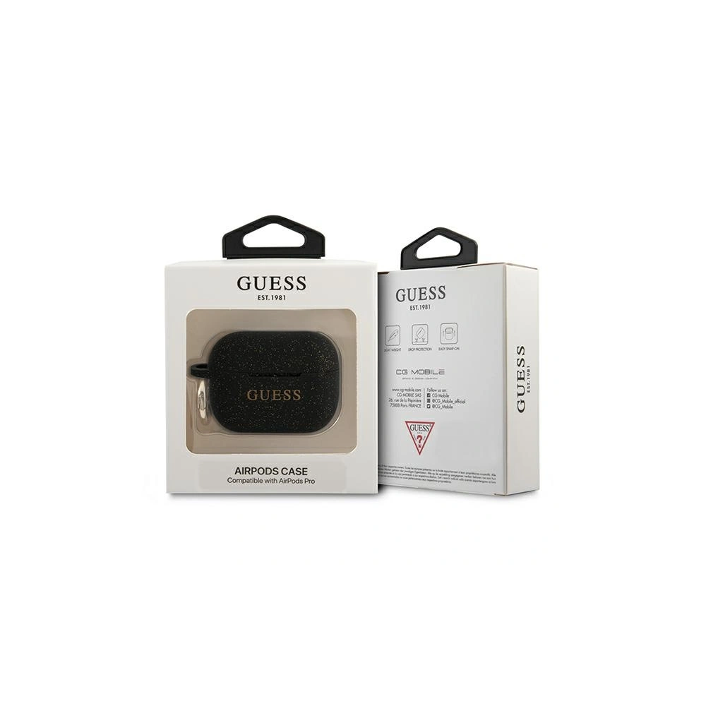 Hurtownia GSM - Etui Guess GUAPSGGEK Apple AirPods Pro kryt černý/black silikonové třpytivé - GUE1112BLK - {ean13} - Hurt