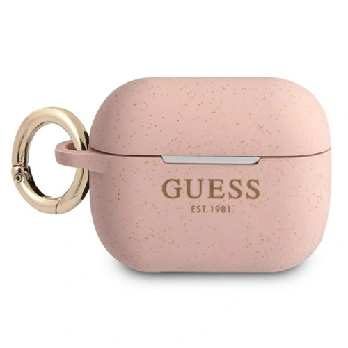 Etui Guess GUAPSGGEP Apple AirPods Pro cover różowy/pink Silicone Glitter