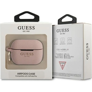 Etui Guess GUAPSGGEP Apple AirPods Pro cover różowy/pink Silicone Glitter