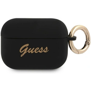 Guess GUAPSSSK Apple AirPods Pro cover black Silicone Vintage Script