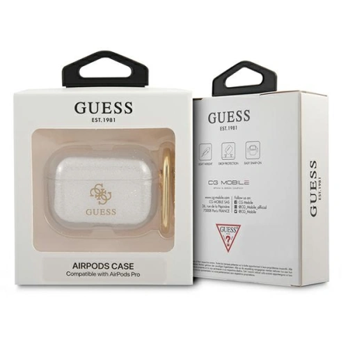 Etui Guess GUAPUCG4GT Apple AirPods Pro cover Transparent Glitter Collection