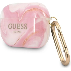 Etui Guess GUAPUNMP Apple AirPods Pro cover różowy/pink Marble Collection