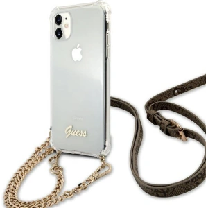 Etui Guess GUHCN61KC4GSGO Apple iPhone 11 Transparent hardcase 4G Gold Chain