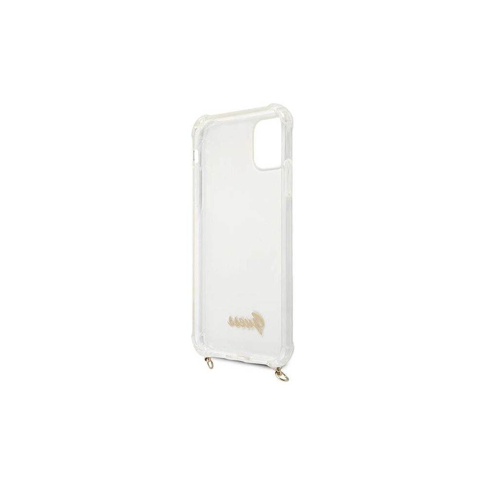 Hurtownia GSM - Etui Guess GUHCN61KC4GSGO Apple iPhone 11 Transparentní tvrdý obal 4G Zlatý řetěz - GUE1126CL - {ean13} - Hurt