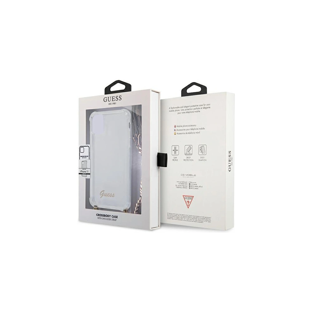 Hurtownia GSM - Etui Guess GUHCN61KC4GSGO Apple iPhone 11 Transparentní tvrdý obal 4G Zlatý řetěz - GUE1126CL - {ean13} - Hurt