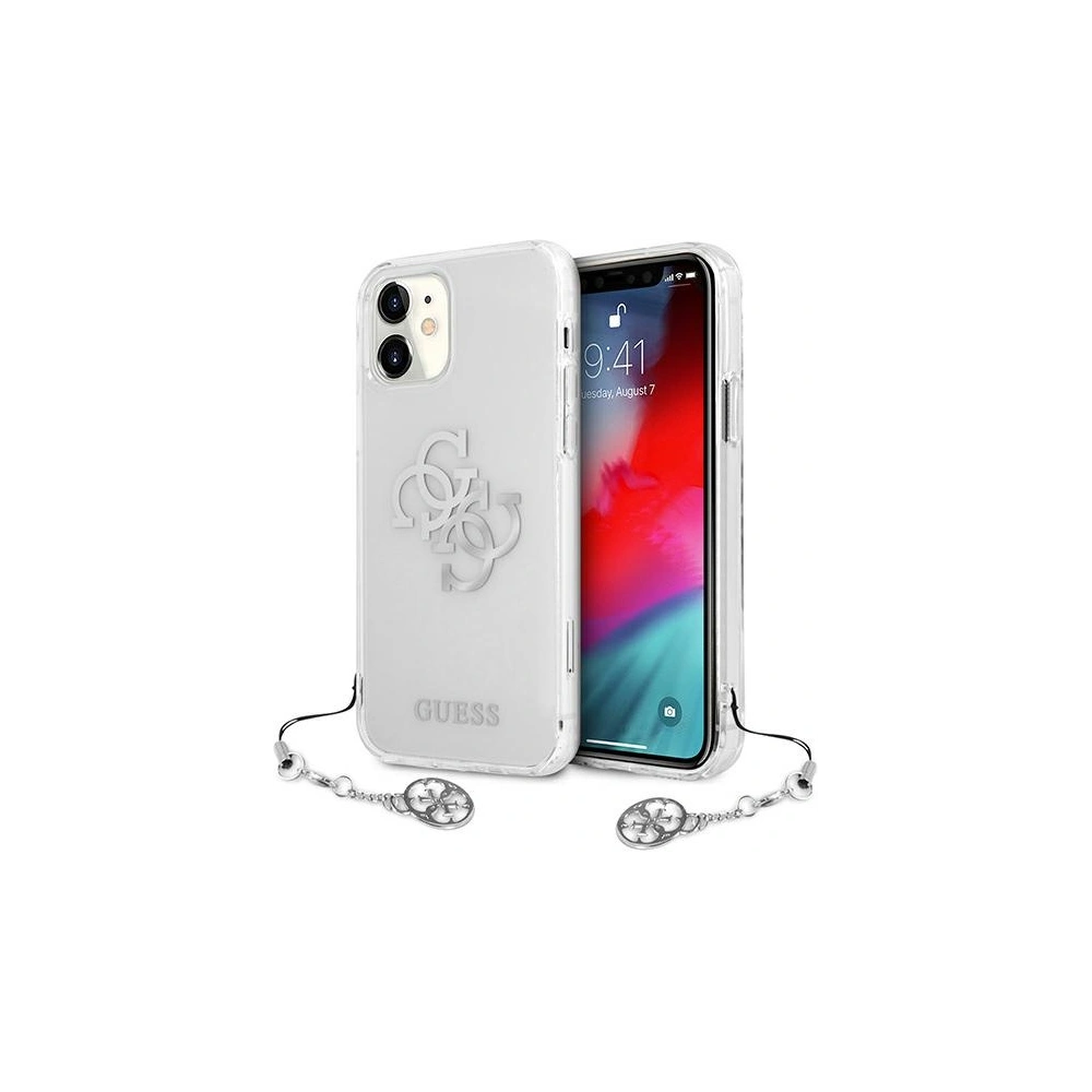 Wholesale Guess GUHCN61KS4GSI Apple iPhone 11 Transparent hardcase 4G Silver Charms Collection - GUE1128CL - {ean13} - Hurt