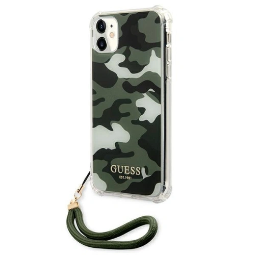 Etui Guess GUHCN61KSARKA Apple iPhone 11 zielony/khaki hardcase Camo Collection