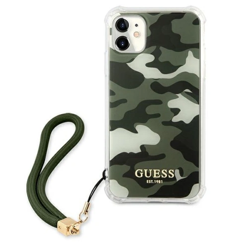 Etui Guess GUHCN61KSARKA Apple iPhone 11 zielony/khaki hardcase Camo Collection